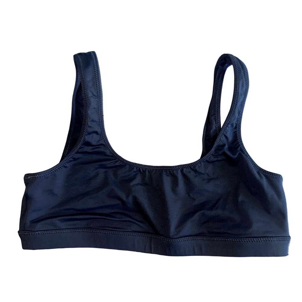SKIMS Navy Scoop Bikini Top